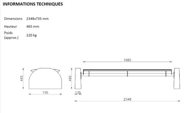 Banquette acier/béton Makina'In 1